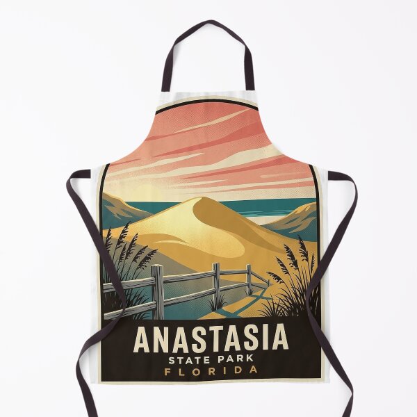 Item preview, Anastasia State Park Dune Shoreline Vintage WPA Sticker designed and sold by DetourDgn.