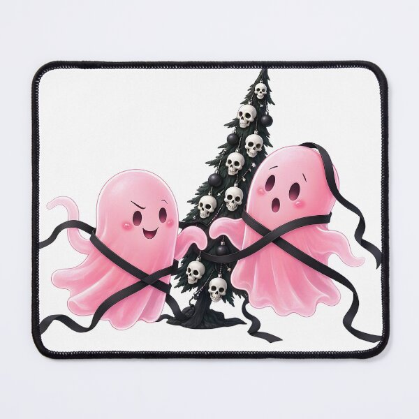 Item preview, Cute Pink Ghosts with Spooky Halloween Tree and Skulls designed and sold by CraftyValley.