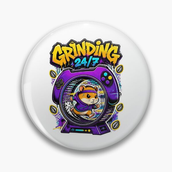 Item preview, Grinding 24/7 Hamster Gamer Sticker | Funny Graffiti Gaming Animal Design designed and sold by Panom Suavichien.