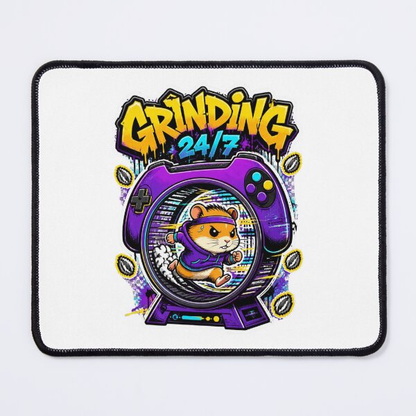 Item preview, Grinding 24/7 Hamster Gamer Sticker | Funny Graffiti Gaming Animal Design designed and sold by Panom Suavichien.