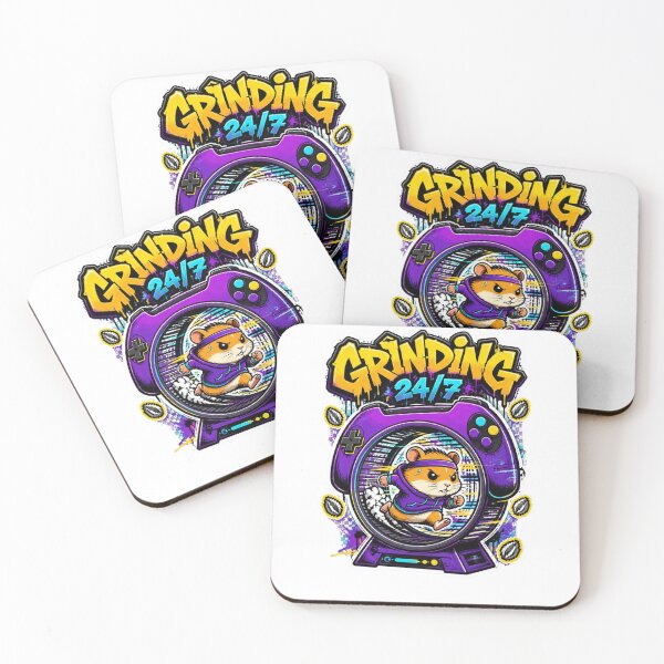 Item preview, Grinding 24/7 Hamster Gamer Sticker | Funny Graffiti Gaming Animal Design designed and sold by Panom Suavichien.