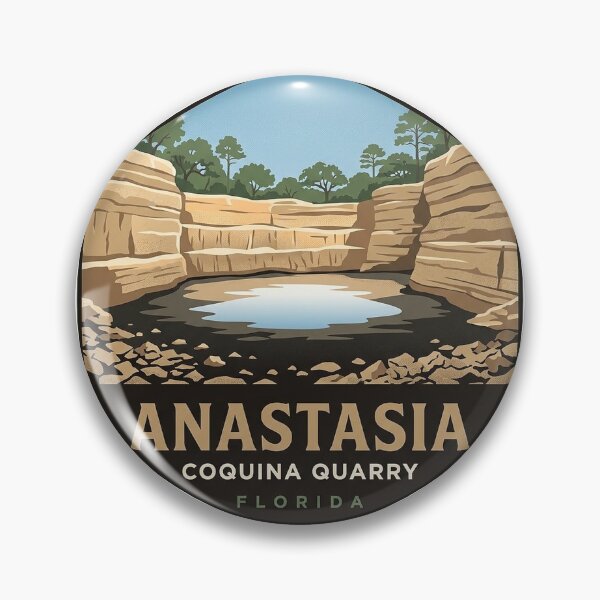 Item preview, Anastasia State Park Coquina Quarry Vintage Poster Sticker designed and sold by DetourDgn.