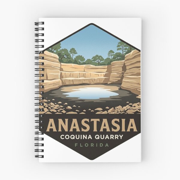 Item preview, Anastasia State Park Coquina Quarry Vintage Poster Sticker designed and sold by DetourDgn.