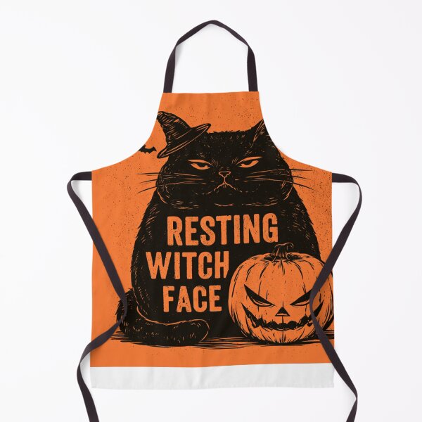 Item preview, Resting Witch Face Black Cat Spooky Halloween designed and sold by NicolasGlowArt.