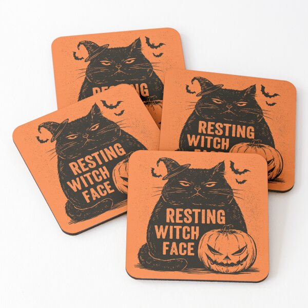 Item preview, Resting Witch Face Black Cat Spooky Halloween designed and sold by NicolasGlowArt.