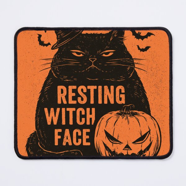 Item preview, Resting Witch Face Black Cat Spooky Halloween designed and sold by NicolasGlowArt.
