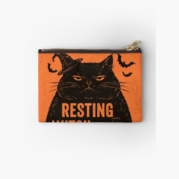 Item preview, Resting Witch Face Black Cat Spooky Halloween designed and sold by NicolasGlowArt.