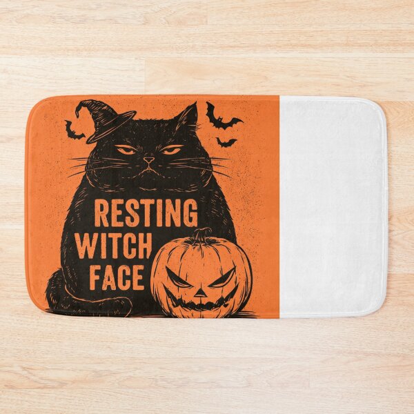 Item preview, Resting Witch Face Black Cat Spooky Halloween designed and sold by NicolasGlowArt.