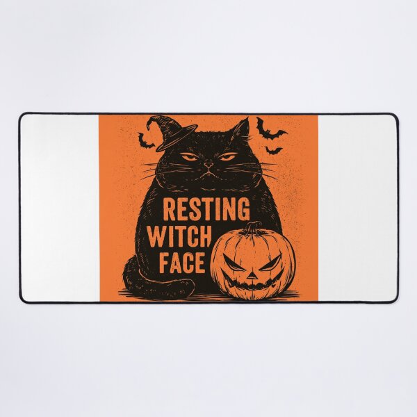 Item preview, Resting Witch Face Black Cat Spooky Halloween designed and sold by NicolasGlowArt.