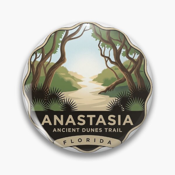 Item preview, Anastasia State Park Ancient Dunes Trail Retro Badge Sticker designed and sold by DetourDgn.