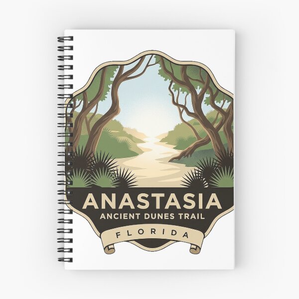 Item preview, Anastasia State Park Ancient Dunes Trail Retro Badge Sticker designed and sold by DetourDgn.