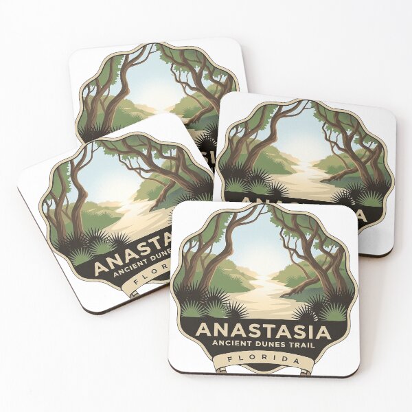 Item preview, Anastasia State Park Ancient Dunes Trail Retro Badge Sticker designed and sold by DetourDgn.