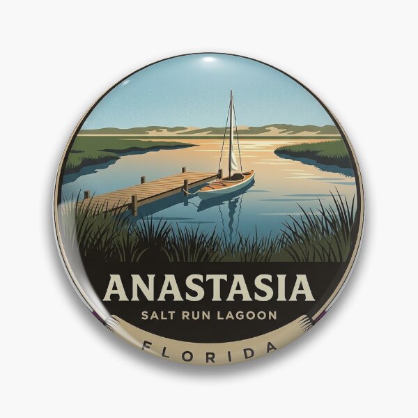 Item preview, Anastasia State Park Salt Run Lagoon Crest Sticker designed and sold by DetourDgn.