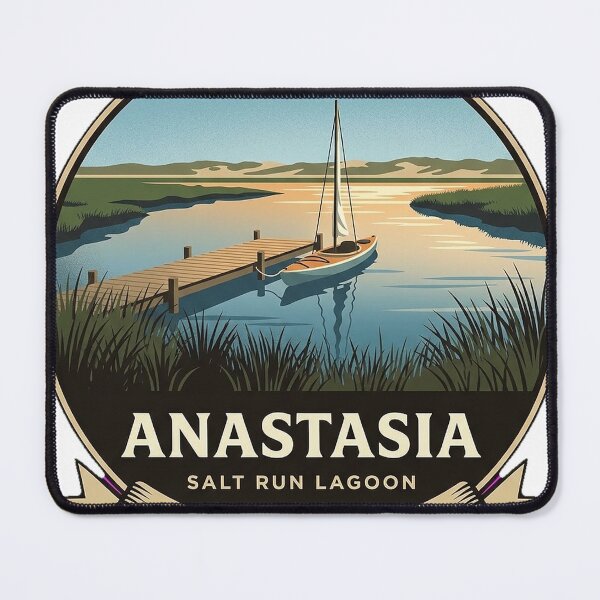 Item preview, Anastasia State Park Salt Run Lagoon Crest Sticker designed and sold by DetourDgn.