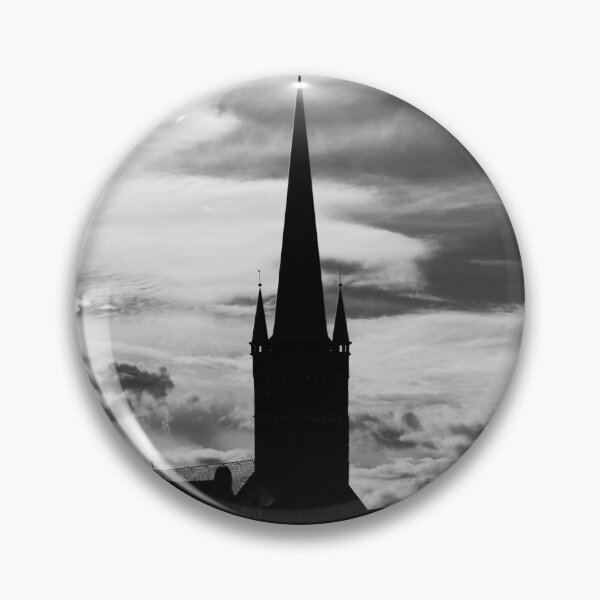 Item preview, Lübeck Church Tower Silhouette Black and White | Architectural Mural designed and sold by Tammigrafie.