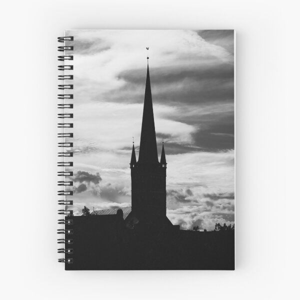 Item preview, Lübeck Church Tower Silhouette Black and White | Architectural Mural designed and sold by Tammigrafie.