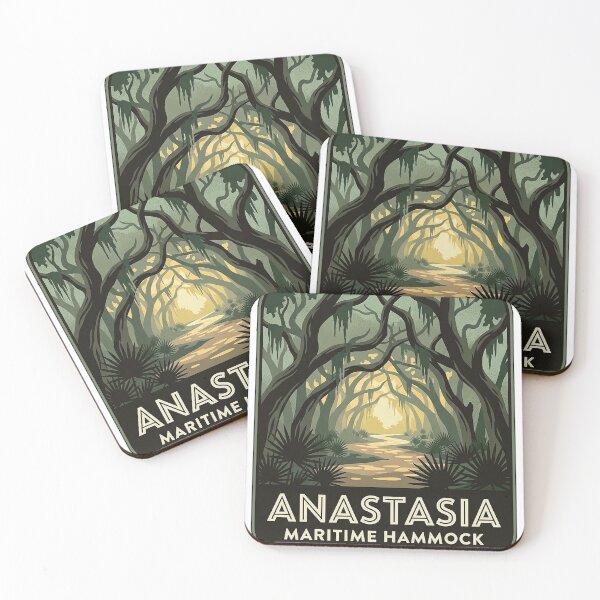 Item preview, Anastasia State Park Maritime Hammock Art Deco Sticker designed and sold by DetourDgn.