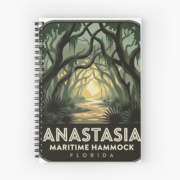 Item preview, Anastasia State Park Maritime Hammock Art Deco Sticker designed and sold by DetourDgn.