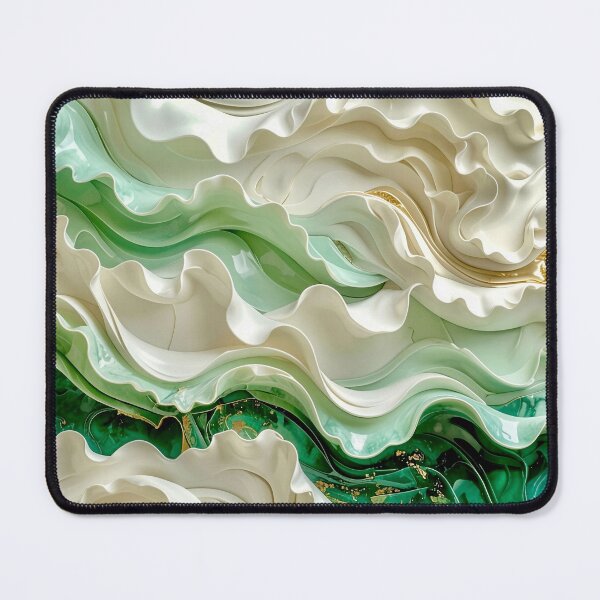 Item preview, Polished Malachite and Gold Geometric Relief designed and sold by Vicky Brago-Mitchell®.