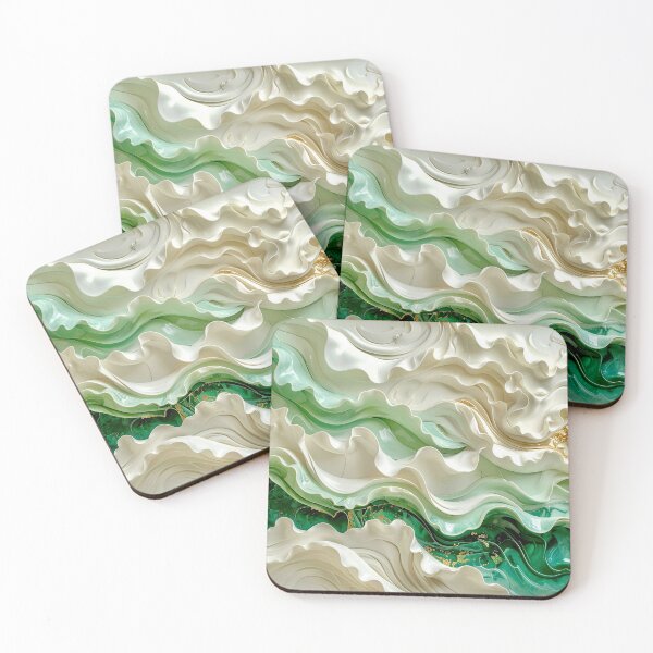 Item preview, Polished Malachite and Gold Geometric Relief designed and sold by Vicky Brago-Mitchell®.