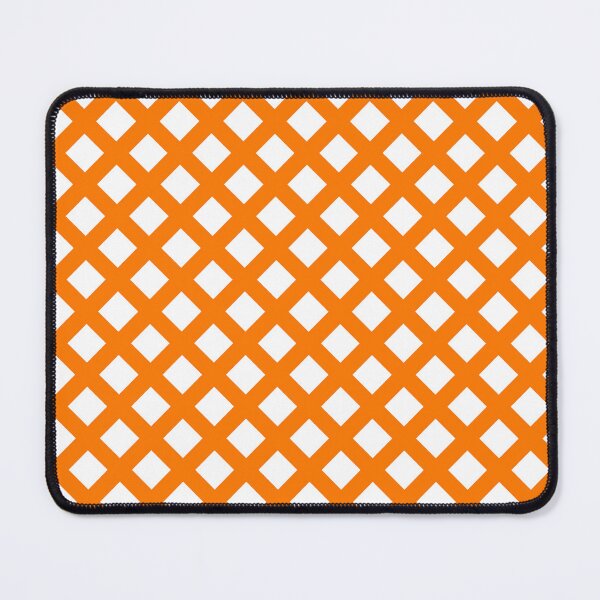 Item preview, Orange White Checker Diamond Lattice Pattern designed and sold by ArtbyDebbieC.