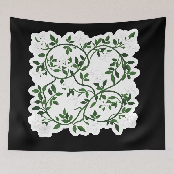 Item preview, Elegant White Jasmine Vines and Green Leaves designed and sold by Owcomm.