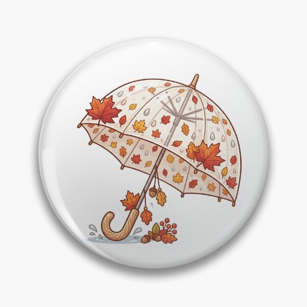 Item preview, Transparent Autumn Umbrella with Fall Maple Leaves Sticker designed and sold by Mellow Doodle Co..