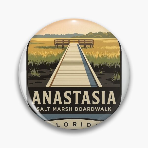 Item preview, Anastasia State Park Salt Marsh Boardwalk Crest Sticker designed and sold by DetourDgn.