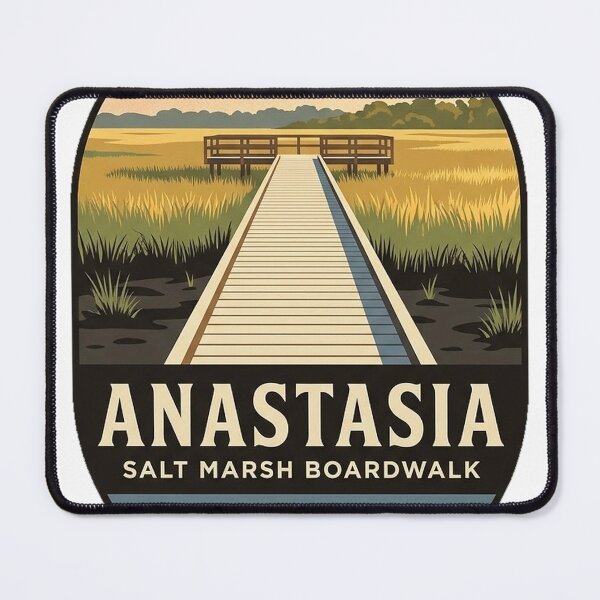 Item preview, Anastasia State Park Salt Marsh Boardwalk Crest Sticker designed and sold by DetourDgn.