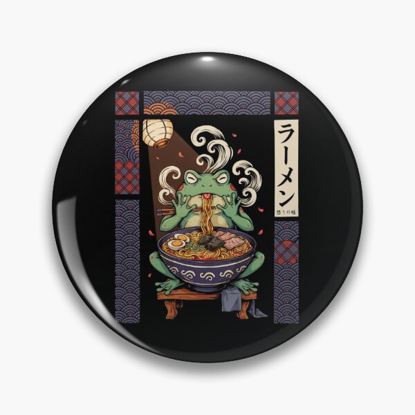 Item preview, Grumpy Frog Eating Ramen designed and sold by Millsoft.