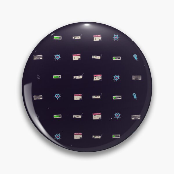 Item preview, 90s PC Retro Computer Love Y2K OS Pixel Art Micro Icon Seamless Pattern designed and sold by KungPowUnicorn.