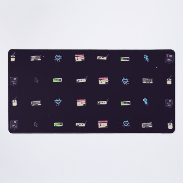 Item preview, 90s PC Retro Computer Love Y2K OS Pixel Art Micro Icon Seamless Pattern designed and sold by KungPowUnicorn.