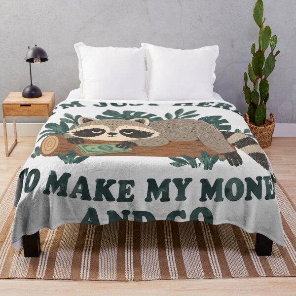 Item preview, Just Here To Make My Money Lazy Raccoon Lazy Day Lazy Life designed and sold by Yellowriversss.