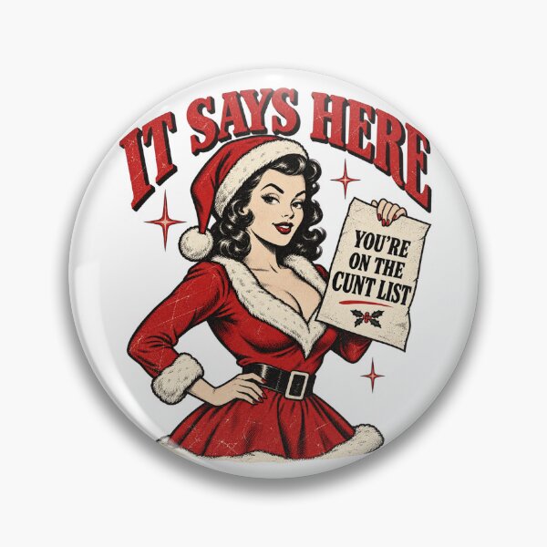 Item preview, Funny Retro Christmas Pin Up Girl Naughty List Sarcastic Design designed and sold by Machomanshop.