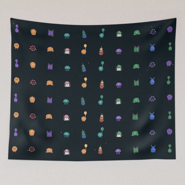 Item preview, Cute Doodle Monsters Kawaii Chibi Alien Micro Icon Seamless Pattern designed and sold by KungPowUnicorn.