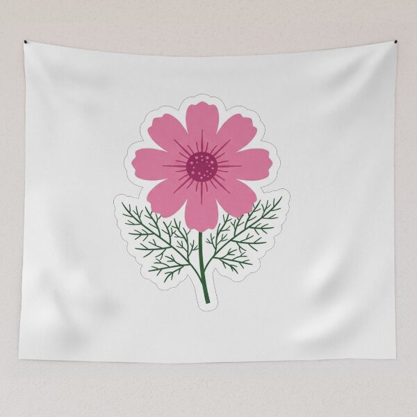 Item preview, Pretty Pink Cosmos Flower Botanical Illustration designed and sold by Owcomm.