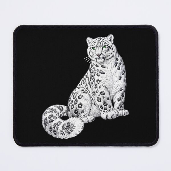 Item preview, Snow Leopard with Green Eyes – Majestic Wildlife Art designed and sold by ManJiangHong.