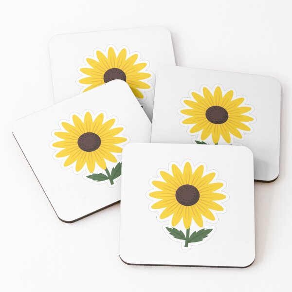 Item preview, Bright Yellow Sunflower with Green Leaves designed and sold by Owcomm.
