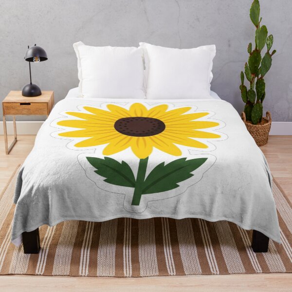 Item preview, Bright Yellow Sunflower with Green Leaves designed and sold by Owcomm.