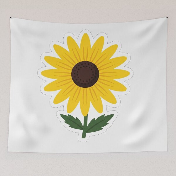 Item preview, Bright Yellow Sunflower with Green Leaves designed and sold by Owcomm.