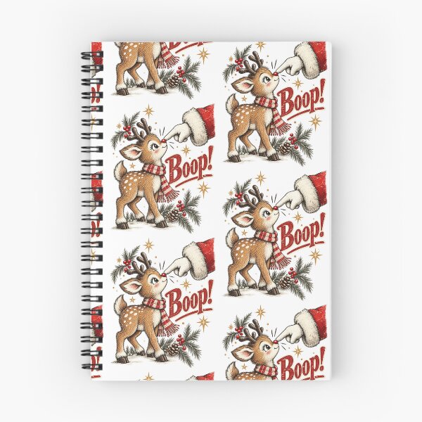 Item preview, Cute Christmas Reindeer Boop Nose Santa Holiday Retro Design designed and sold by Machomanshop.