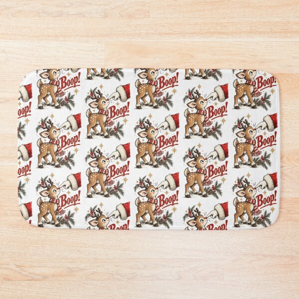 Item preview, Cute Christmas Reindeer Boop Nose Santa Holiday Retro Design designed and sold by Machomanshop.