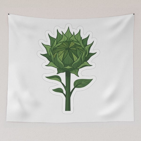 Item preview, Green Artichoke Flower Botanical Illustration designed and sold by Owcomm.