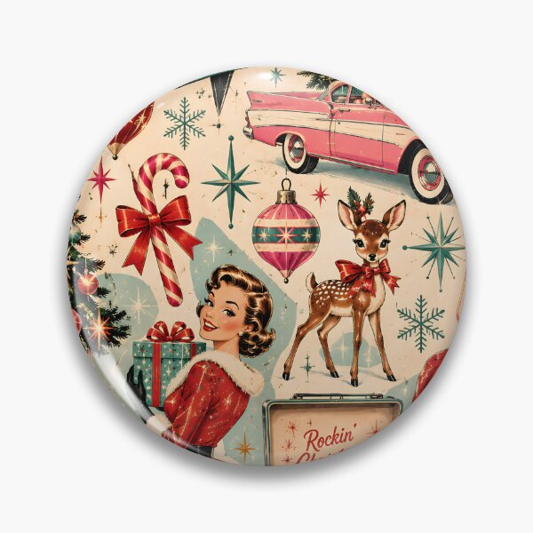 Item preview, Nostalgic Christmas pattern in vintage retro style designed and sold by Fotografin1981.