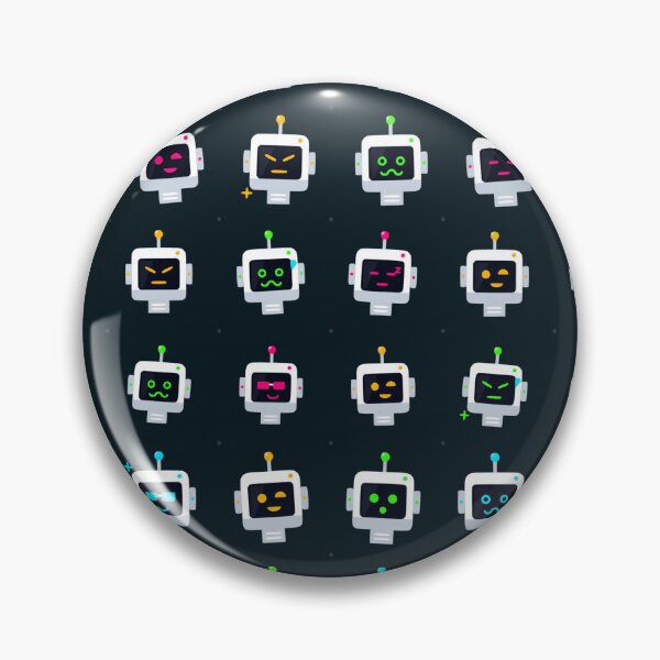 Item preview, Cute Expressive Robot Micro Icon Chibi Bot Emoji Seamless Pattern designed and sold by KungPowUnicorn.