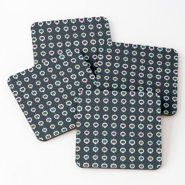 Item preview, Cute Expressive Robot Micro Icon Chibi Bot Emoji Seamless Pattern designed and sold by KungPowUnicorn.