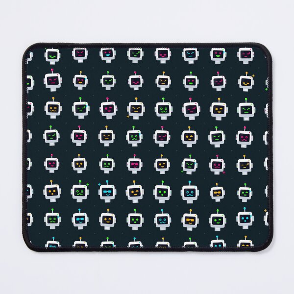 Item preview, Cute Expressive Robot Micro Icon Chibi Bot Emoji Seamless Pattern designed and sold by KungPowUnicorn.