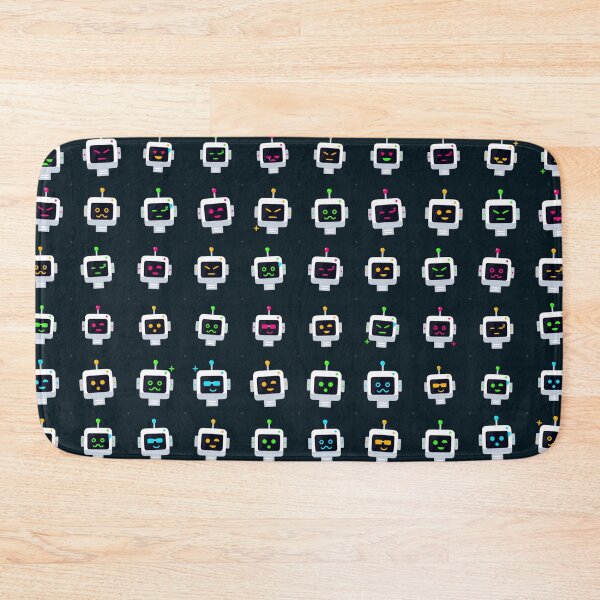 Item preview, Cute Expressive Robot Micro Icon Chibi Bot Emoji Seamless Pattern designed and sold by KungPowUnicorn.