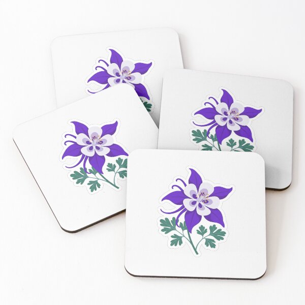 Item preview, Vibrant Purple Columbine Flower Botanical Illustration designed and sold by Owcomm.