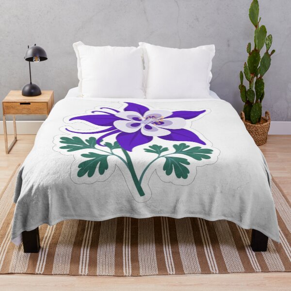 Item preview, Vibrant Purple Columbine Flower Botanical Illustration designed and sold by Owcomm.